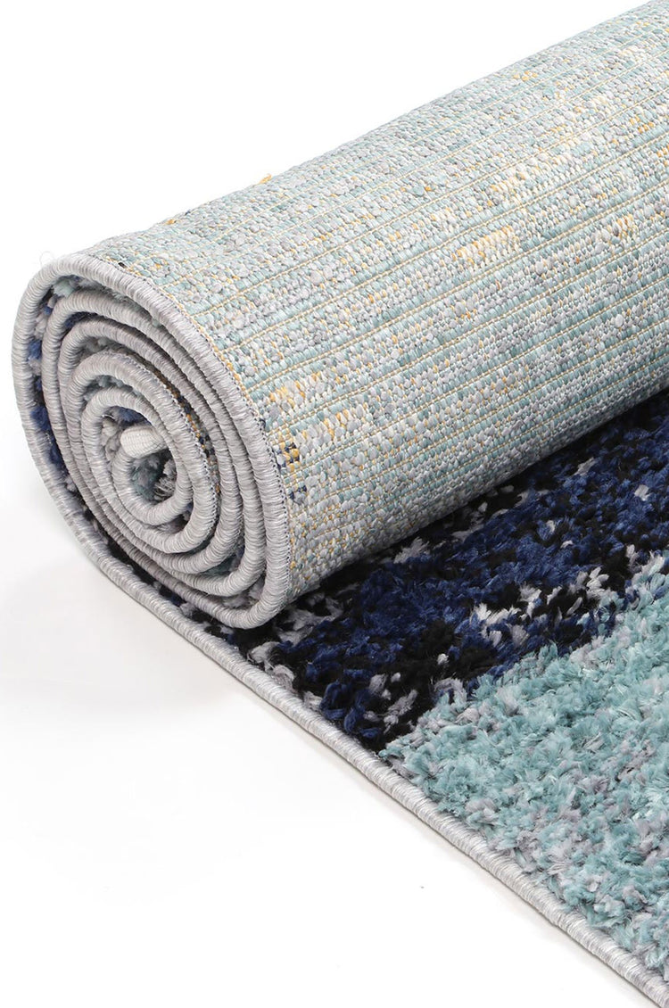 Myk Navy Blue Abstract Rug