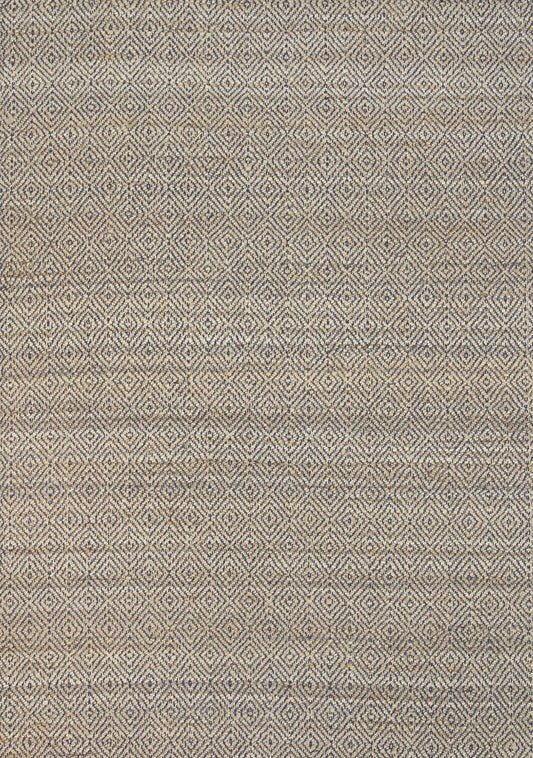 Oslo Navy Jute Diamonds Flat Weave Rug