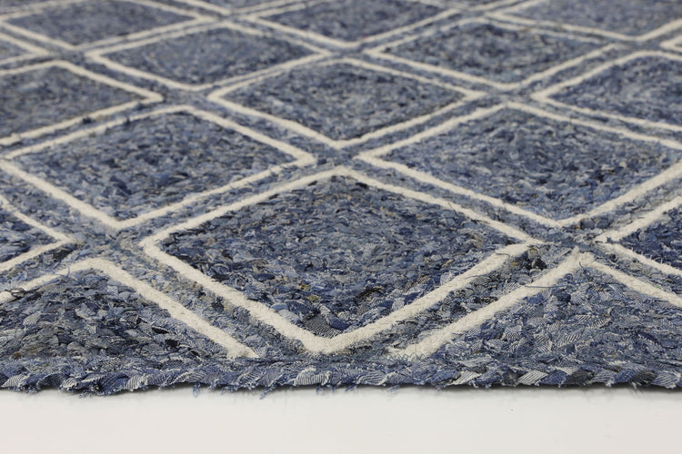 Artisan Blue Natural Parquetry Rug
