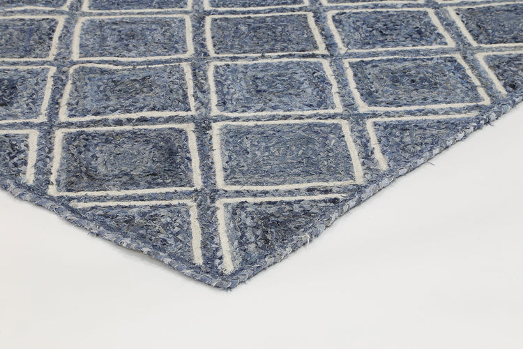 Artisan Blue Natural Parquetry Rug