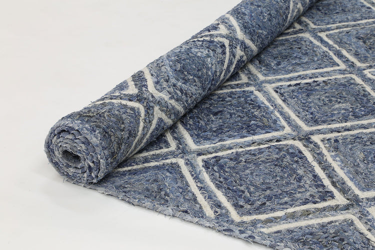 Artisan Blue Natural Parquetry Rug