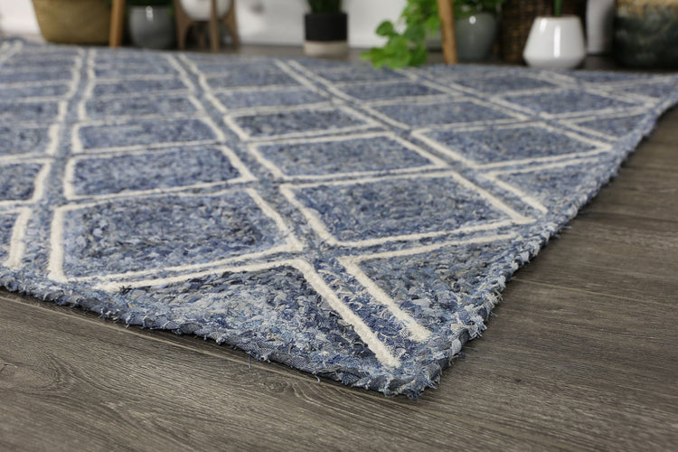 Artisan Blue Natural Parquetry Rug