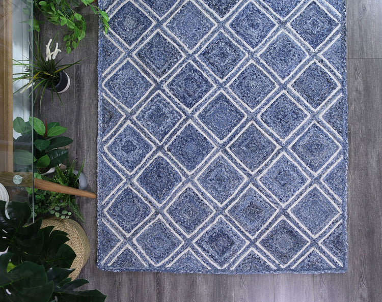 Artisan Blue Natural Parquetry Rug