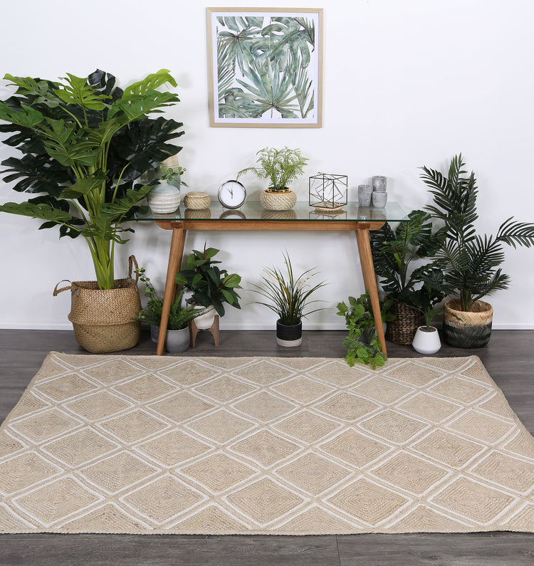 Artisan Beige Natural Parquetry Rug