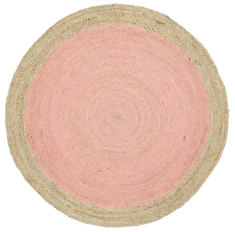 Hampton Pink Centre Jute Round Rug