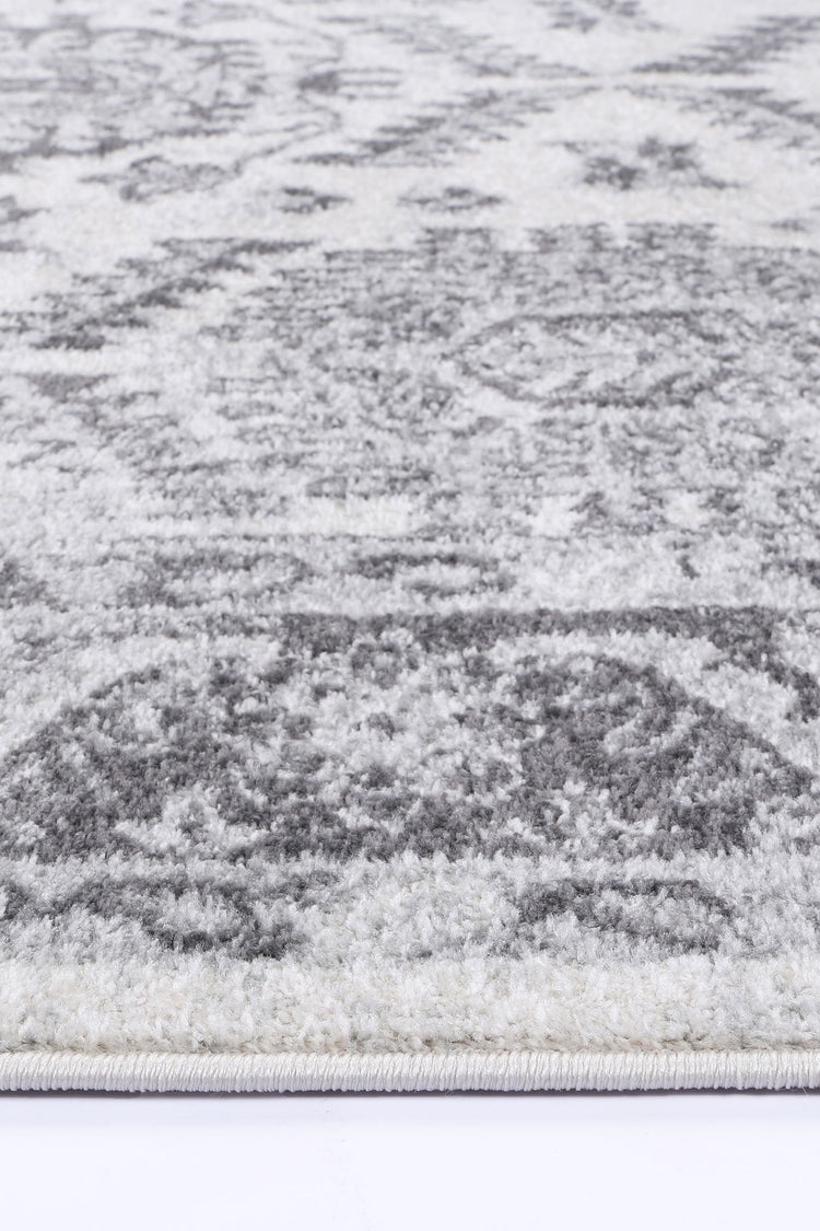 Ligures White Grey Traditional Rug