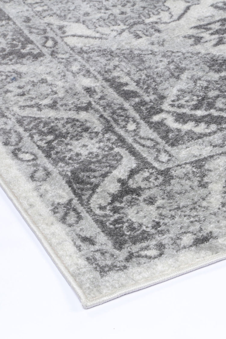 Ligures White Grey Traditional Rug