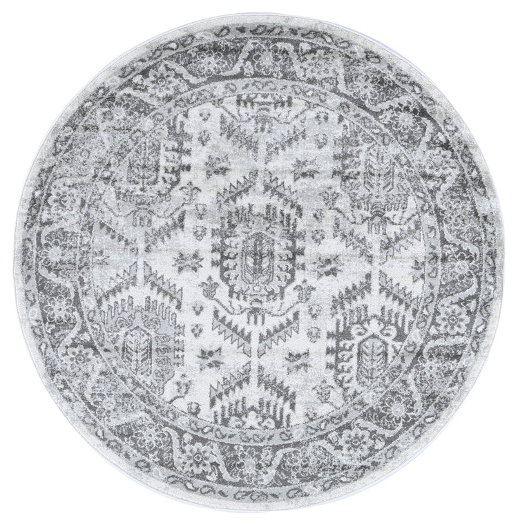 Ligures White Grey Traditional Rug