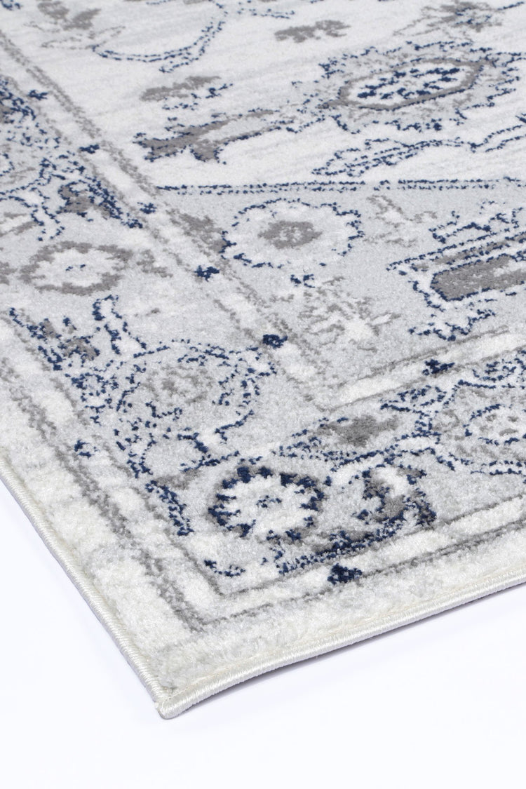 Ligures Grey White Rug