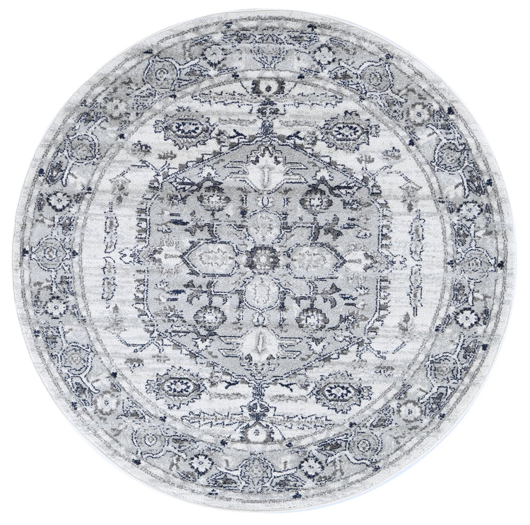 Ligures Grey White Rug
