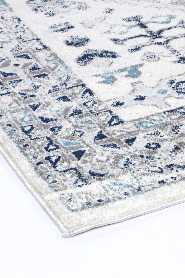Ligures Cream Blue Traditional Rug