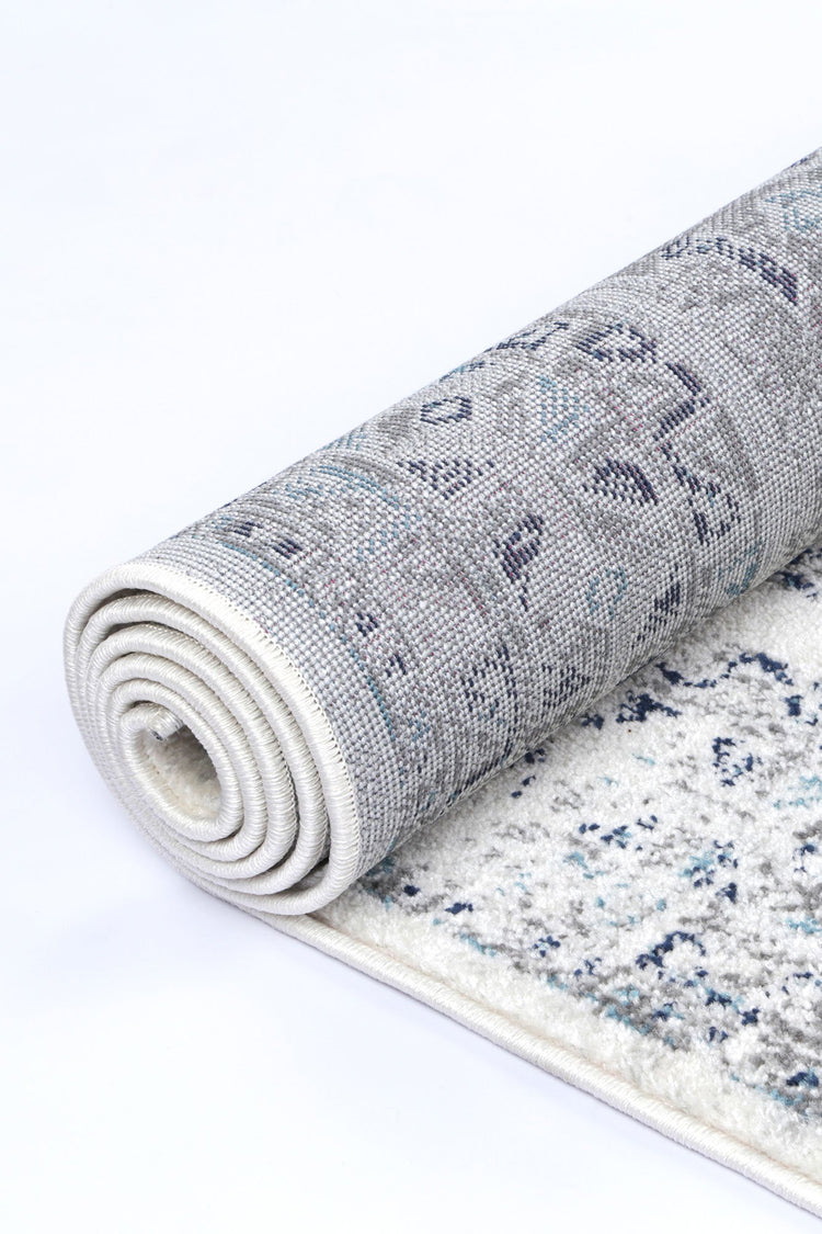 Ligures Cream Blue Traditional Rug