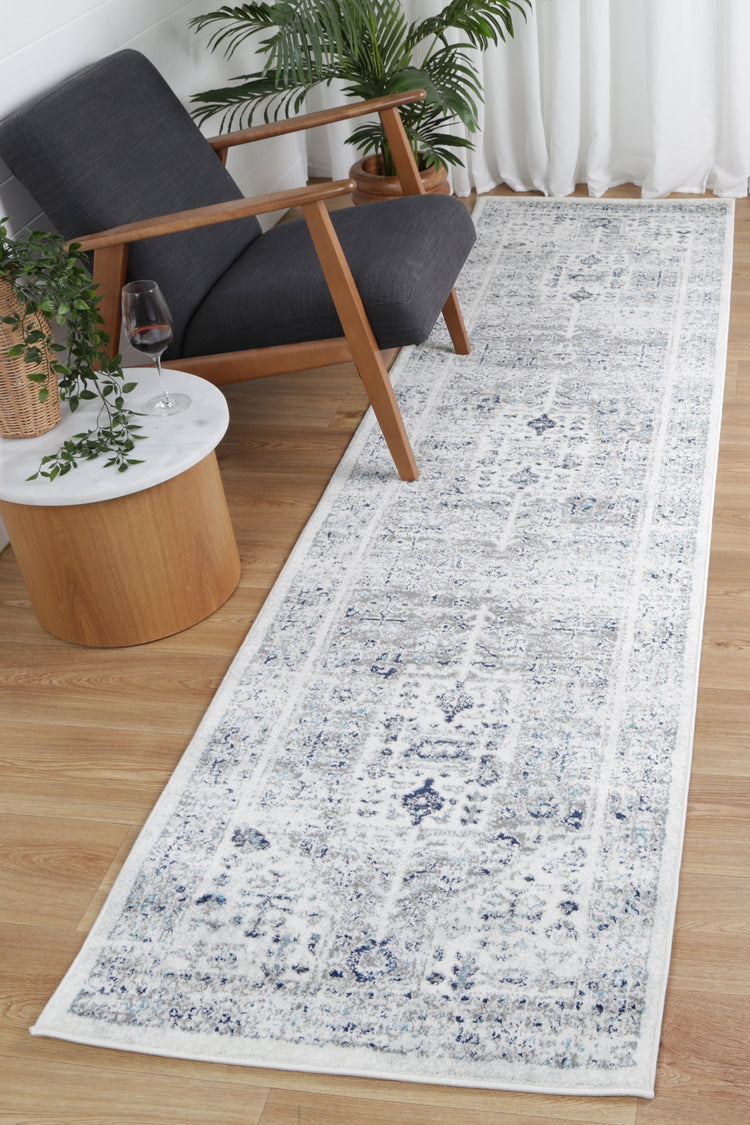 Ligures Cream Blue Traditional Rug
