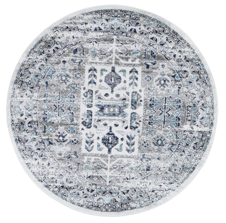 Ligures Cream Blue Traditional Rug