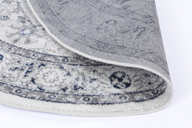 Ligures Navy Cream Traditional Rug