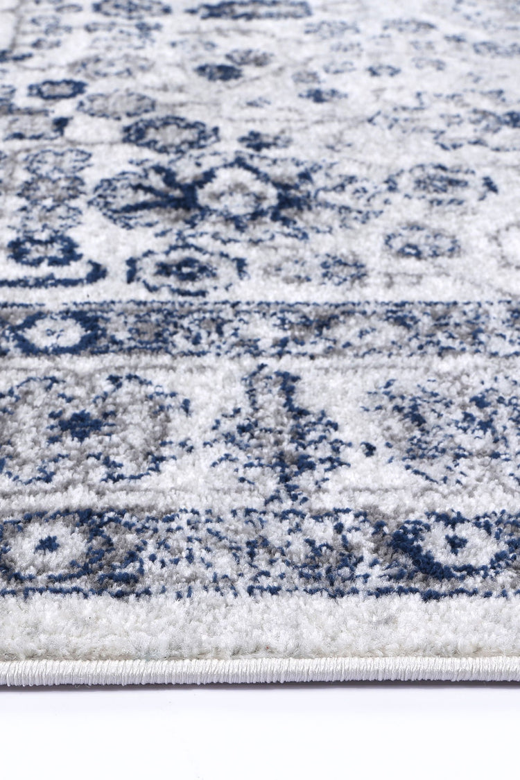 Ligures Navy Cream Traditional Rug