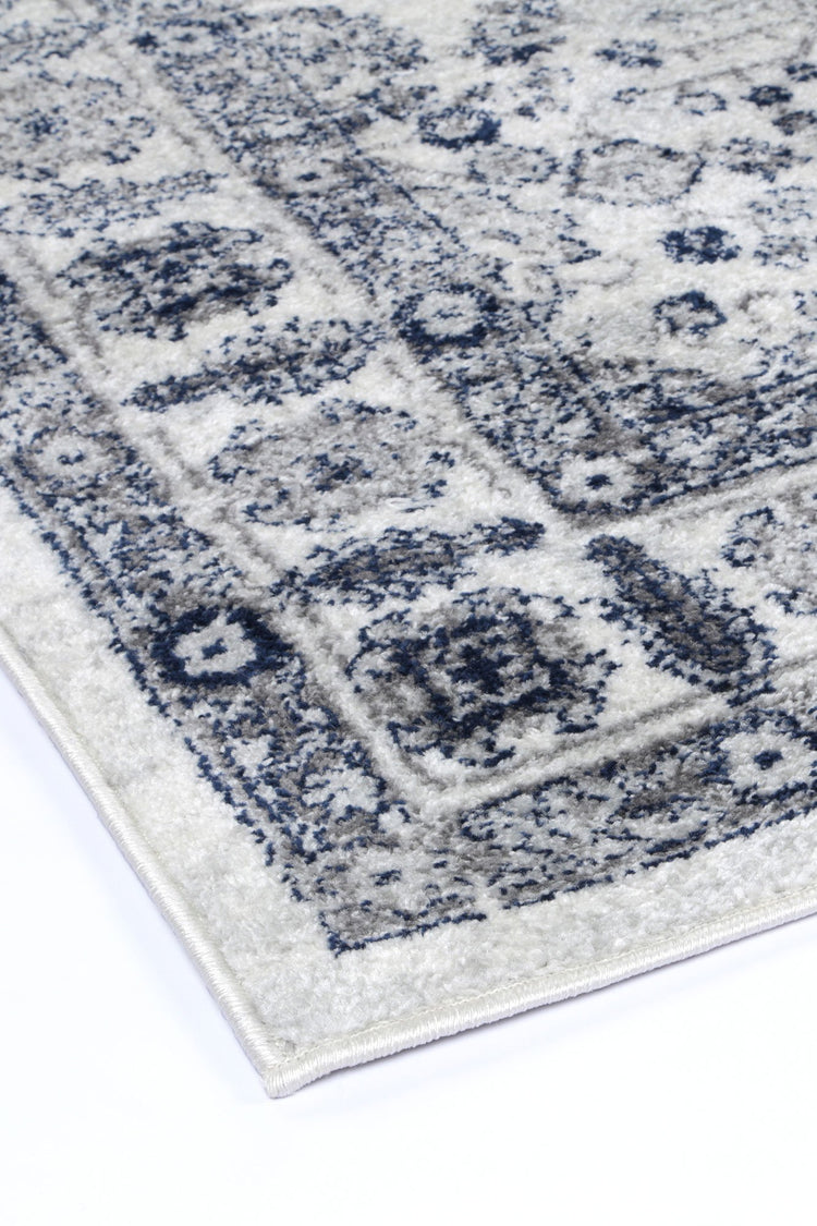 Ligures Navy Cream Traditional Rug