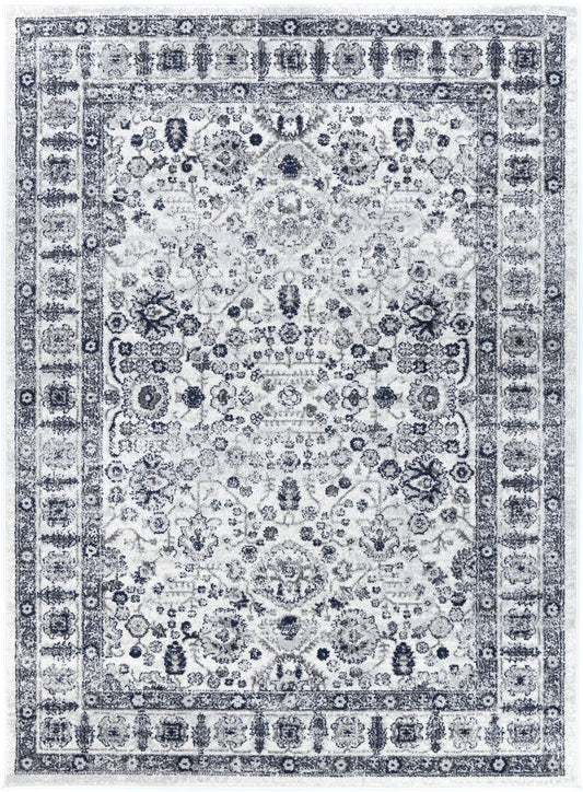 Ligures Navy Cream Traditional Rug