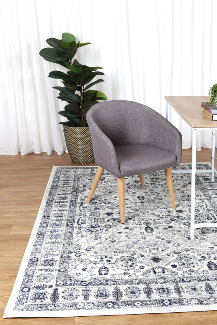 Ligures Navy Cream Traditional Rug