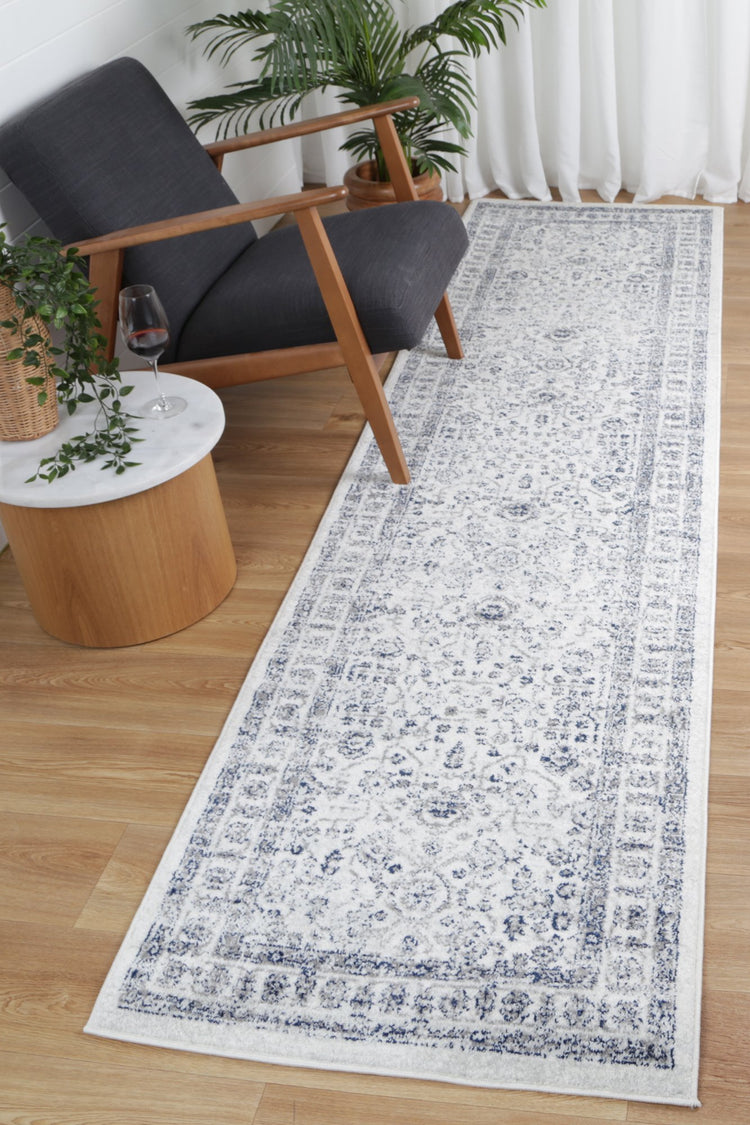 Ligures Navy Cream Traditional Rug