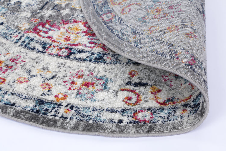 Ligures Grey Multi Traditional Rug