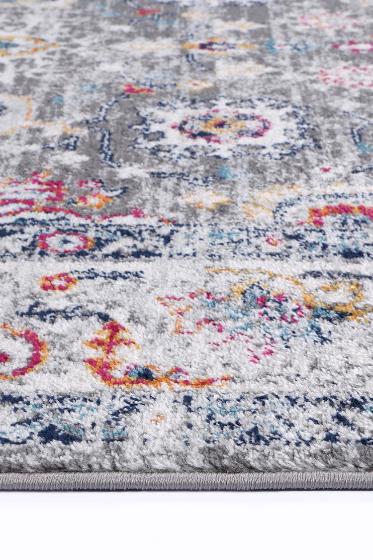 Ligures Grey Multi Traditional Rug