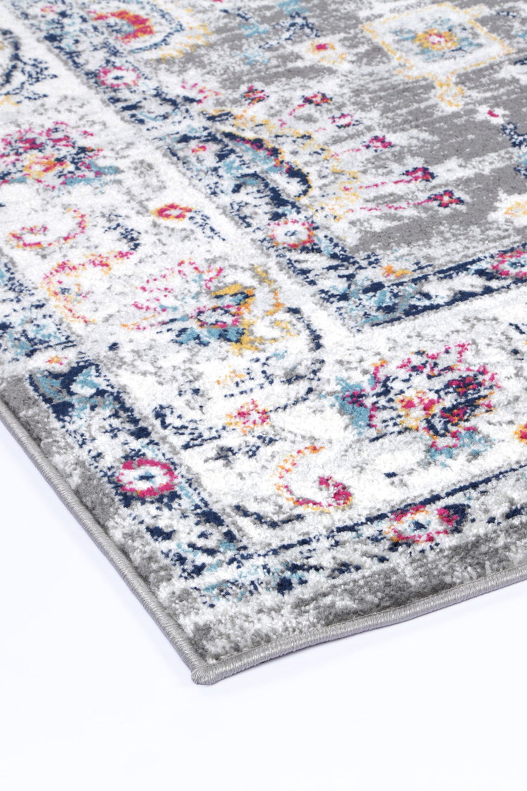 Ligures Grey Multi Traditional Rug
