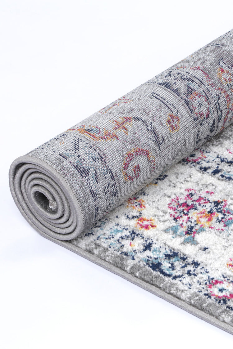 Ligures Grey Multi Traditional Rug