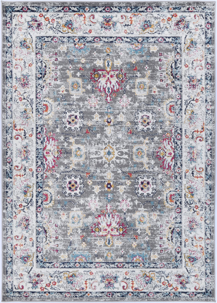 Ligures Grey Multi Traditional Rug