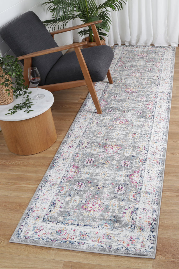 Ligures Grey Multi Traditional Rug