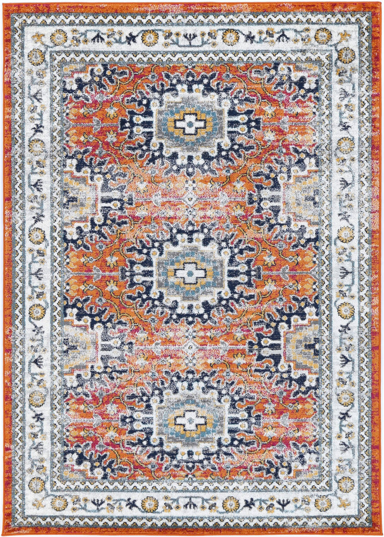 Ligures Rust Multi Traditional Rug