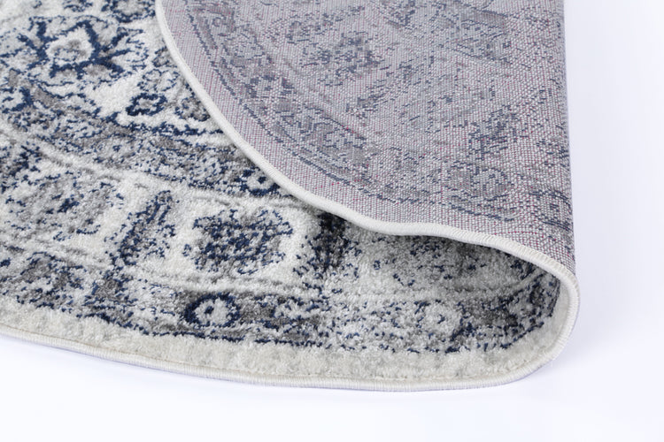 Ligures Cream Navy Floral Rug