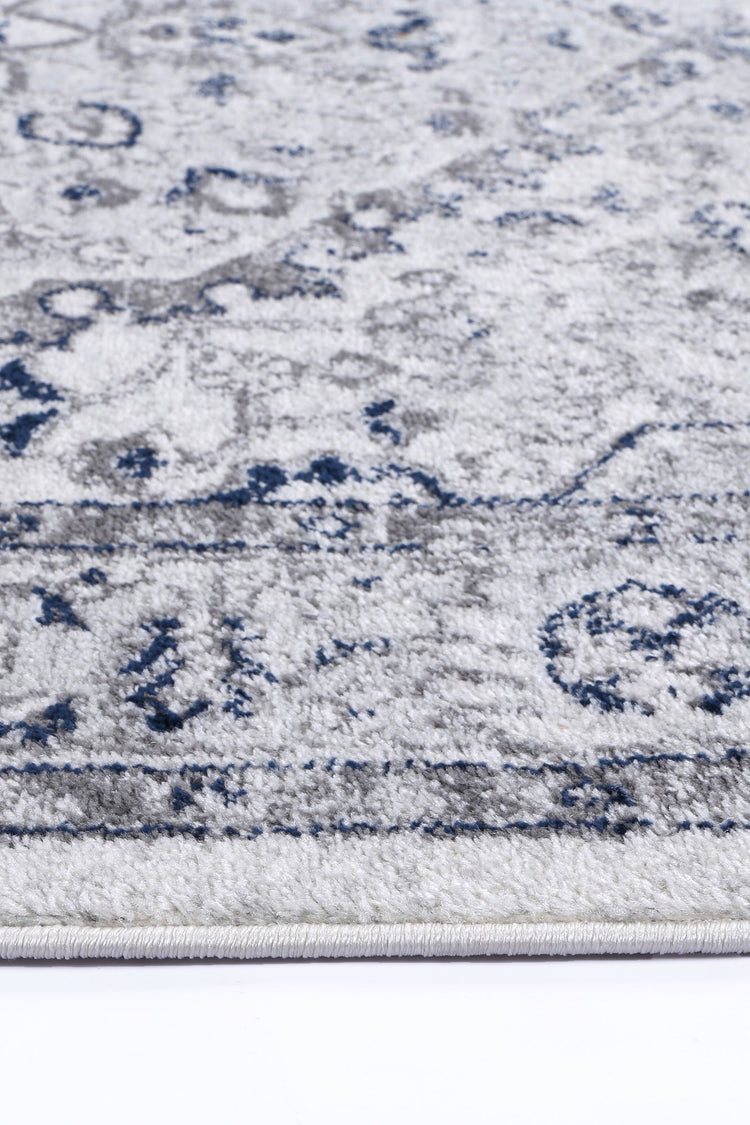 Ligures Cream Navy Floral Rug