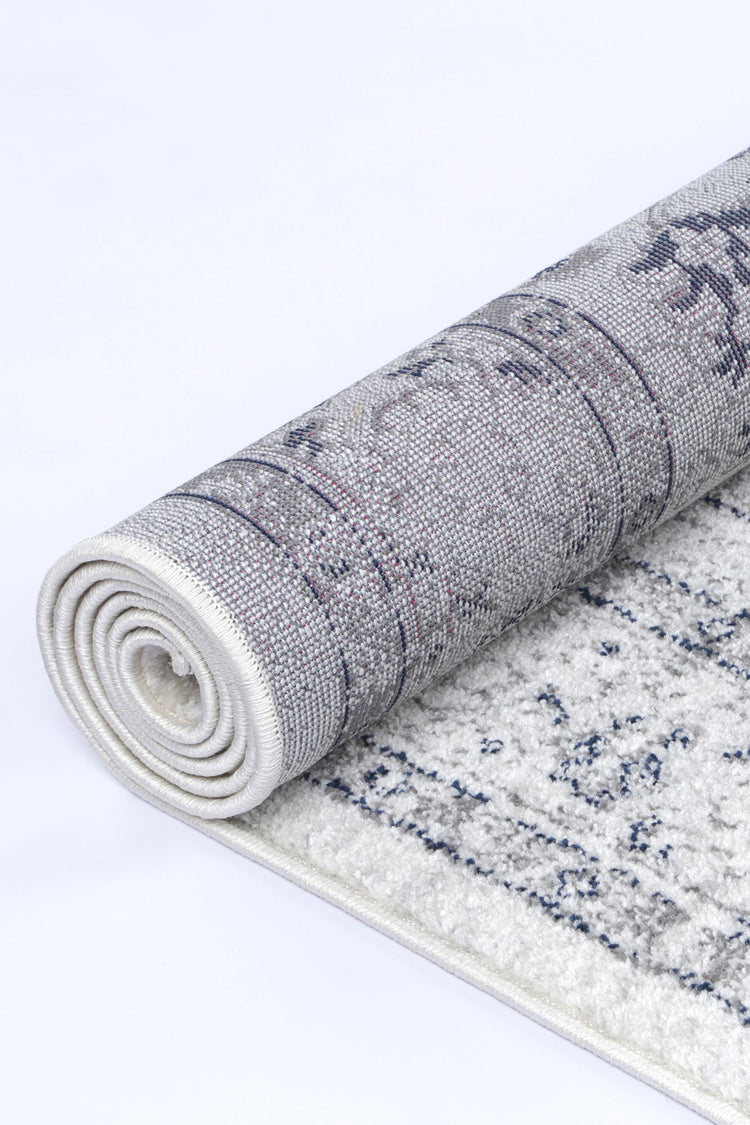 Ligures Cream Navy Floral Rug