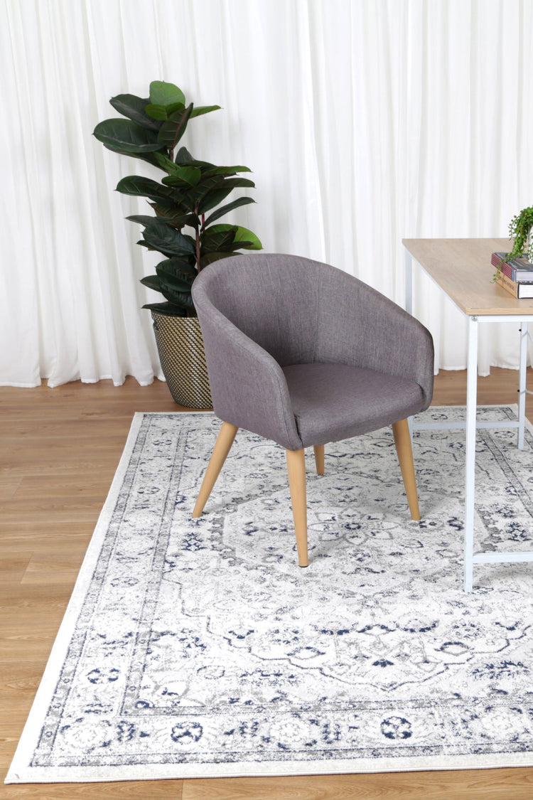 Ligures Cream Navy Floral Rug
