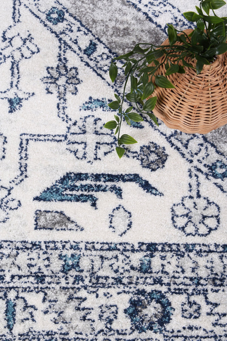 Ligures Navy Cream Ancient Rug