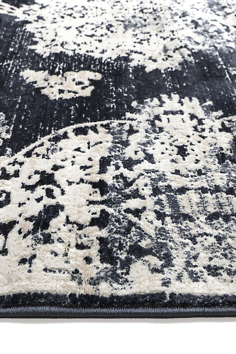 Rapsody Medallion Navy Rug
