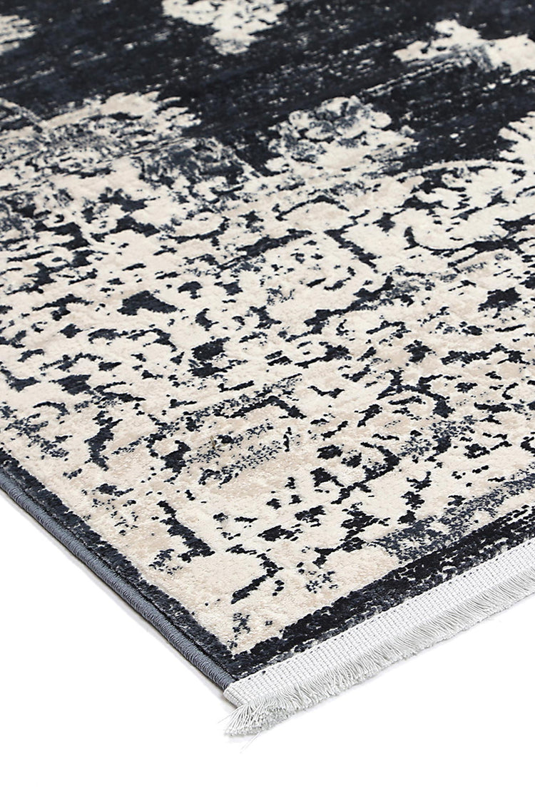 Rapsody Medallion Navy Rug