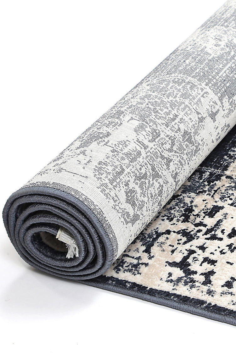 Rapsody Medallion Navy Rug