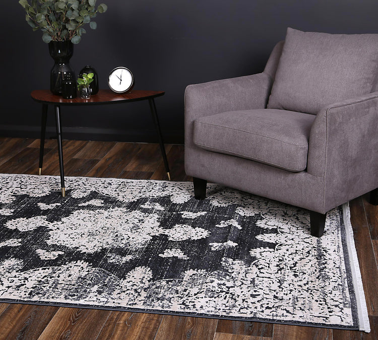 Rapsody Medallion Navy Rug
