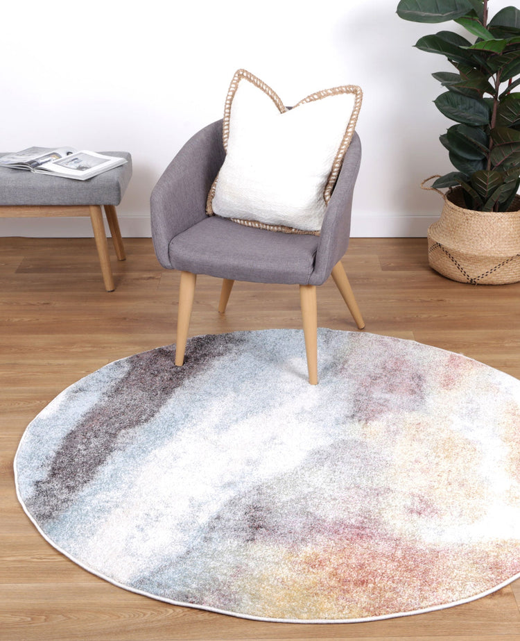 Windsor Water Art Multi Round Rug
