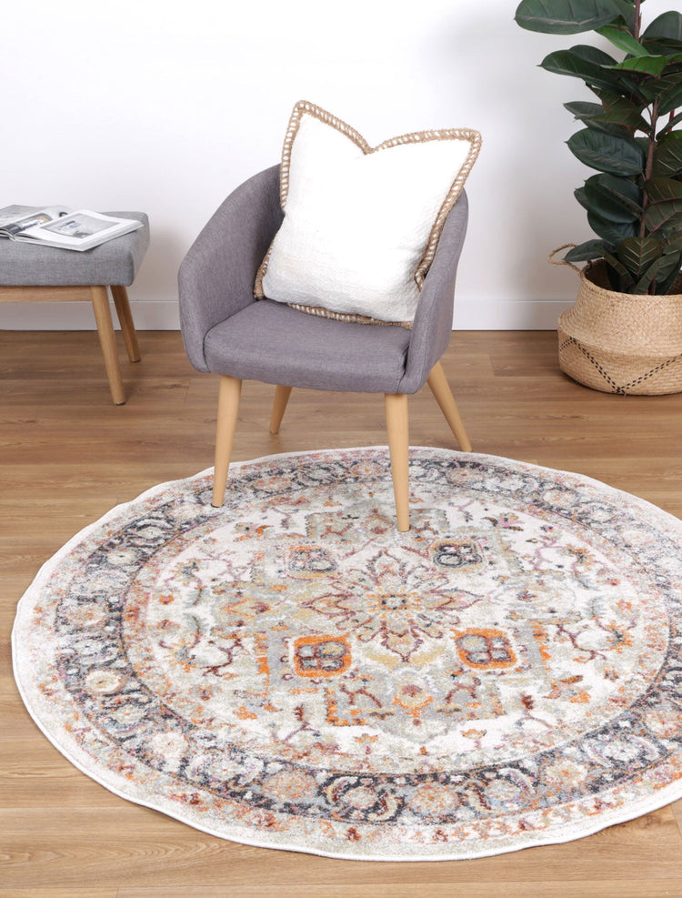 Windsor Vintage Cream Round Rug