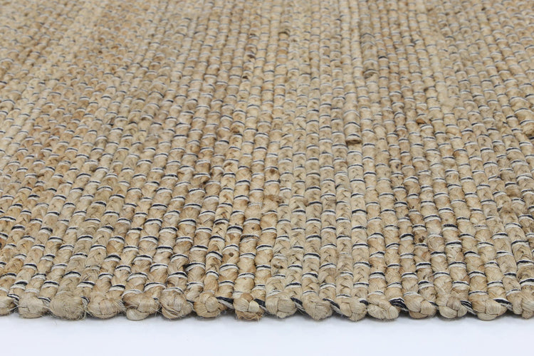 Taj Black Natural Basket Weave Jute Rug