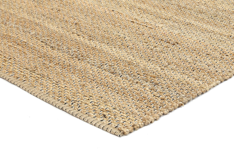 Taj Black Natural Basket Weave Jute Rug