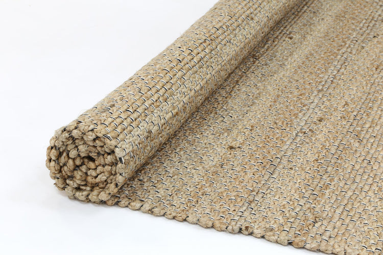 Taj Black Natural Basket Weave Jute Rug