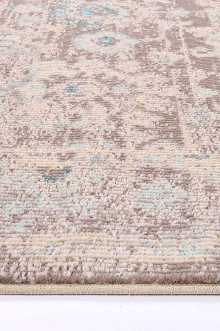 Micah Grey/Sky Blue Floral Rug