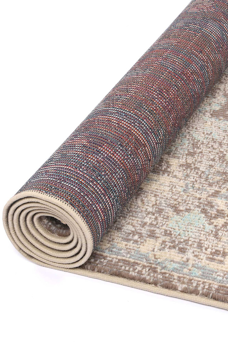 Micah Grey/Sky Blue Floral Rug