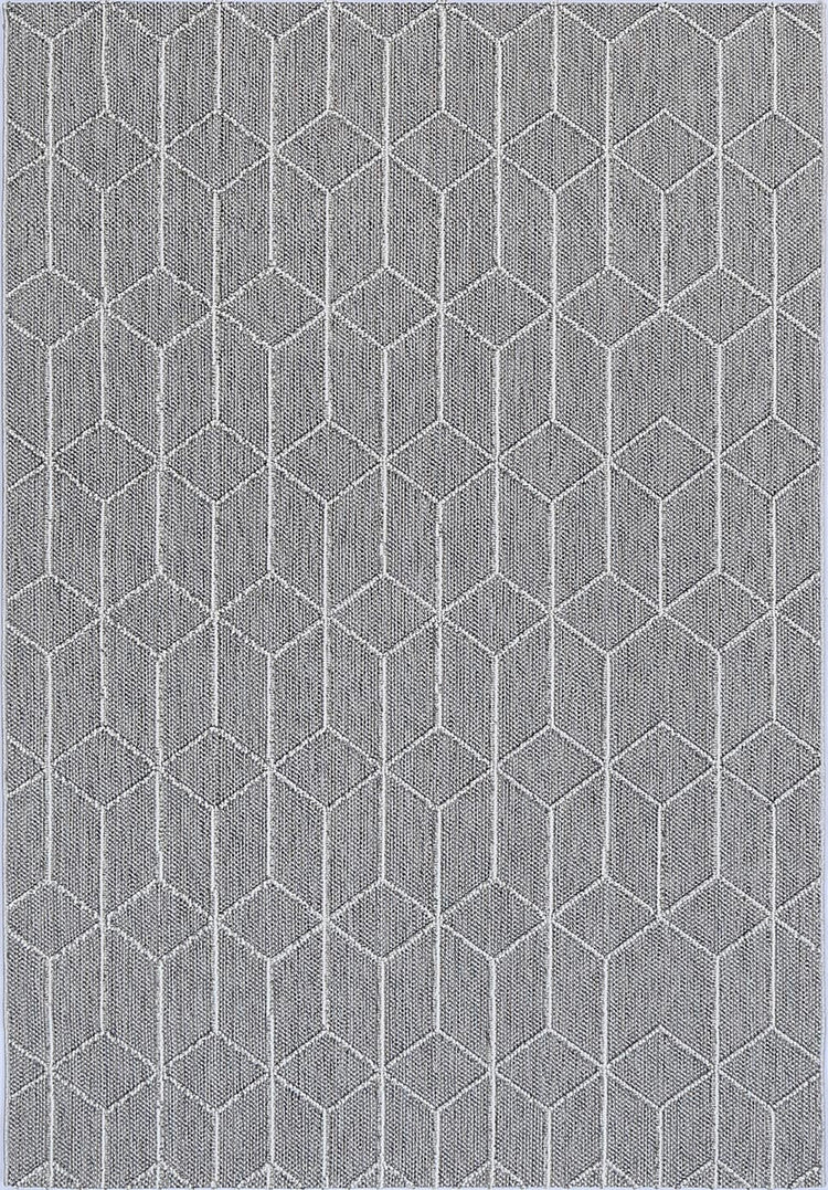 Vanuatu Sikua Grey Geometric Flatweave Rug
