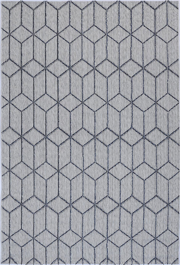 Vanuatu Greenslade Charcoal Geometric Flatweave Rug