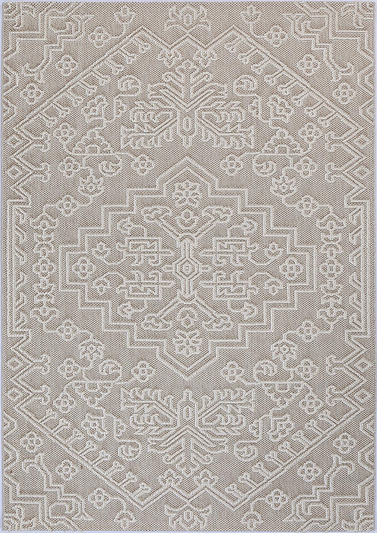 Vanuatu Waita Beige Tribal Flatweave Rug